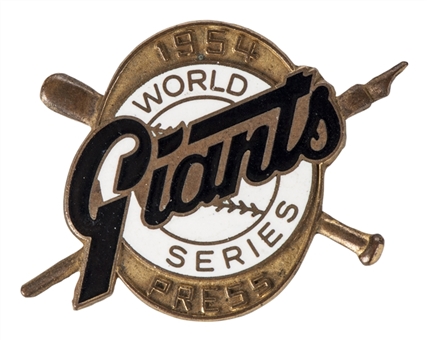 1954 NY Giants World Series Press Pin